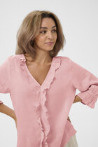 0 Bellis Frill Linen - pellavapusero vaaleanpunainen