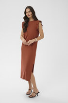 0 Celina Flounce Dress Henna Brown