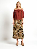 0 Georgina Skirt Golden Leaf silk mix