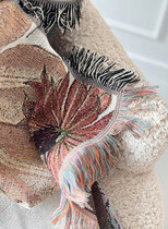 0 Jacquard viltti mocha mousse flowers 160x200 cm