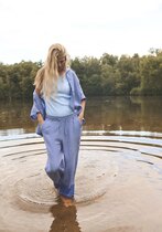 0 Janella linen pants - pellavahousut Soft Blue 