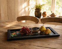 0 Käsinmaalattu puutarjotin, kierrätyspuu- Hand painted wooden Tray recycled wood