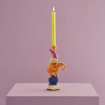 0 Kynttilänjalka Elefantti & Kakadu, käsinmaalattu