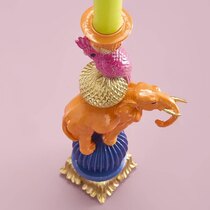 0 Kynttilänjalka Elefantti & Kakadu, käsinmaalattu