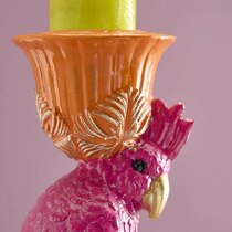 0 Kynttilänjalka Elefantti & Kakadu, käsinmaalattu