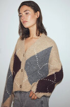 0 Laiana Cardigan Beige-Burgundy 