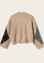 0 Laiana Cardigan Beige-Burgundy 