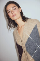 0 Laiana Cardigan Beige-Burgundy 