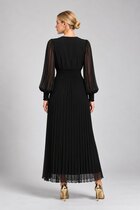 0 Luna dress puff sleeve black