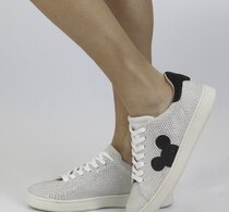0 MICKEY Sneakers Silver and Black Rhinestones