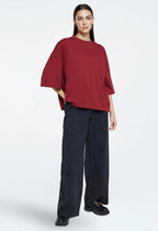 0 Mira Boxy T-shirt organic cotton merlot red