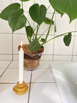 0 Spectacula Kynttilänjalka lasi/Candle holder glass banana yellow