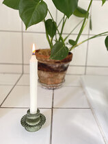 0 Spectacula kynttilänjalka lasi/ candle holder glass moss stone green