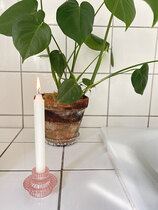 0 Spectacula kynttilänjalka lasi/ candle holder glass seashell pink