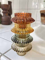 0 Spectacula kynttilänjalka lasi/candle holder glass copper tan