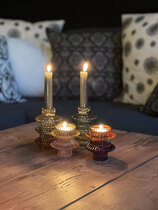 0 Spectacula kynttilänjalka lasi/candle holder glass copper tan