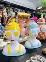 0 Swimmer Lady jar yellow