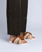 0 soft Multi strap Sandal Beige-brown