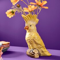 0 vase cockatoo - kakadu-maljakko yellow 