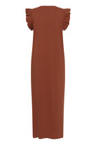 Ale0 Celina Flounce Dress Henna Brown