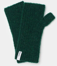 Ale0 Fluffy half mittens green